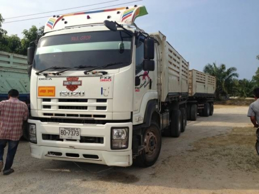 ISUZU 360  พ่วงแม่ลูกดั้มสามมิตรลอนเฉียง  ปี  53  ลูกสามคาน