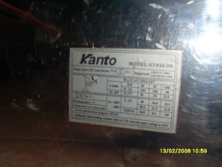 ขายเครื่องเชื่อมไฟฟ้า 200am. KANTO KT-BX6 200 ราคา 1500 บาท