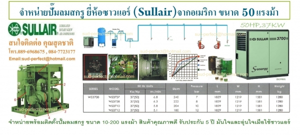 ปั๊มลมสกรู 7.5-500 แรงม้า 5.5-400 กิโลวัตต์ 7-13 บาร์ 630-75,050 ลิตร/นาที 22.2-2,473.8 ลูกบาศก์ฟุต/นาที