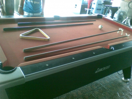 ขายถูก..โต๊ะพลูหยอดเหรียญมือสองสภาพ 80\% พร้อมโป๊ะไฟส่อง