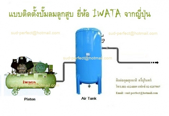 ปั๊มลม 2-15 แรงม้า ยี่ห้อ IWATA จากญี่ปุ่น สินค้าคุณภาพดี รับประกัน 2 ปี ติดต่อคุณสุดชาติ 089-6968675