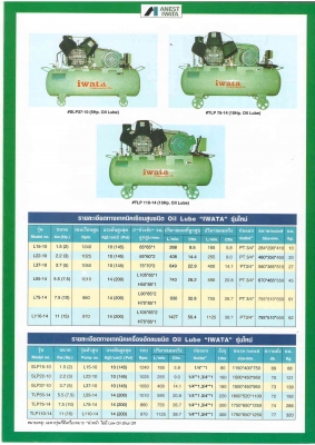 ปั๊มลม 2-15 แรงม้า ยี่ห้อ IWATA จากญี่ปุ่น สินค้าคุณภาพดี รับประกัน 2 ปี ติดต่อคุณสุดชาติ 089-6968675