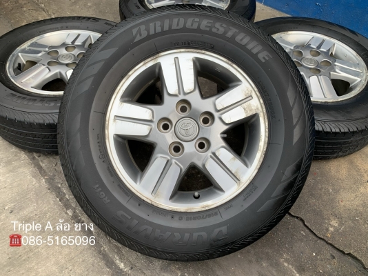 ล้อแม็ก Toyota Vigo ขอบ 15 เทาหน้าเงา พร้อมยาง 215-70-15 Bridgestone ปลายปี 15 ล้อแม็ก Toyota Vigo ขอบ 15 เทาหน้าเงา พร้อมยาง 215-70-15 Bridgestone ปลายปี 15
