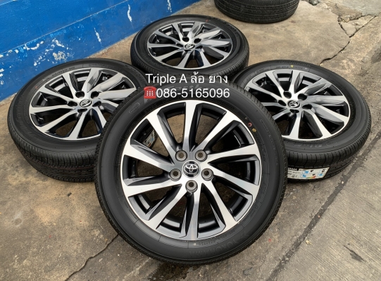 ล้อแม็ก 5รู114 Toyota (Made in Japan) ขอบ 17 เทาหน้าเงา พร้อมยางใหม่ 215-55-17 Yokohama ปี 20 สวยๆ