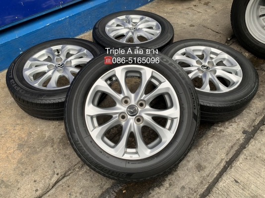 ล้อแม็ก Mazda 2 Skyactiv ขอบ 15 สีบอร์น แถมยาง 185-65-15 Bridgestone ปี 16