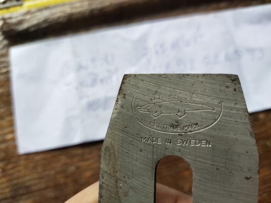 ขายใบกบตราจระเข้สามดาว1 3/4&quot; Made in Sweden.
