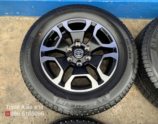 ล้อแม็กป้ายแดง Toyota Revo 2020 รุ่นใหม่ล่าสุด ขอบ 18 ดำหน้าเงา พร้อมยางป้ายแดง 265-60-18 Michelin ปี 20 สวยกริ๊บ ล้อแม็กป้ายแดง Toyota Revo 2020 รุ่นใหม่ล่าสุด ขอบ 18 ดำหน้าเงา พร้อมยางป้ายแดง 265-60-18 Michelin ปี 20 สวยกริ๊บ