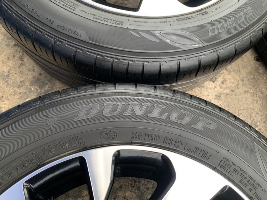 ล้อแม็ก Honda Civic FC ขอบ 16 สีดำหน้าเงา พร้อมยาง 215-55-16 Dunlop ปลายปี 17
