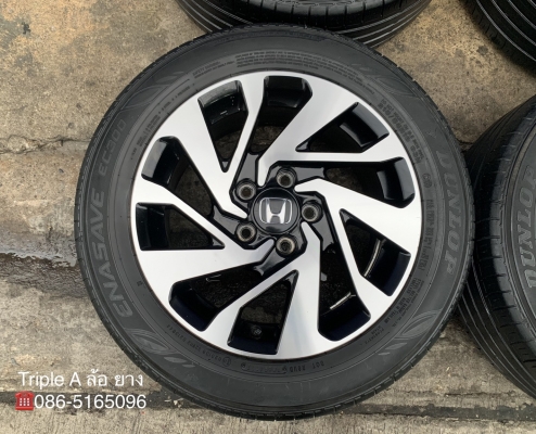 ล้อแม็ก Honda Civic FC ขอบ 16 สีดำหน้าเงา พร้อมยาง 215-55-16 Dunlop ปลายปี 17