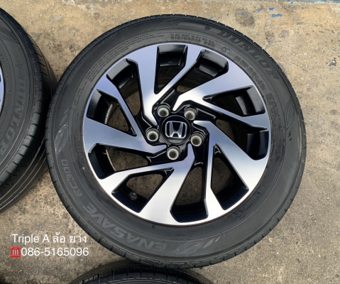 ล้อแม็ก Honda Civic FC ขอบ 16 สีดำหน้าเงา พร้อมยาง 215-55-16 Dunlop ปลายปี 17
