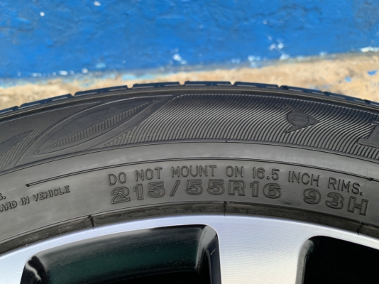 ล้อแม็ก Honda Civic FC ขอบ 16 สีดำหน้าเงา พร้อมยาง 215-55-16 Dunlop ปลายปี 17