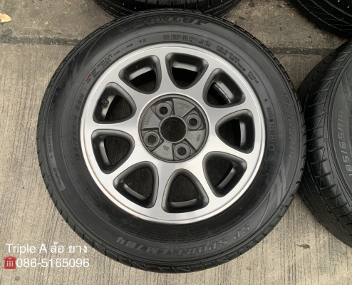 ล้อแม็ก 4รู100 Toyota (Made in Germany) ขอบ 14 สีเทาหน้าเงา แถมยาง 185-65-14 ปี 13 ล้อแม็ก 4รู100 Toyota (Made in Germany) ขอบ 14 สีเทาหน้าเงา แถมยาง 185-65-14 ปี 13