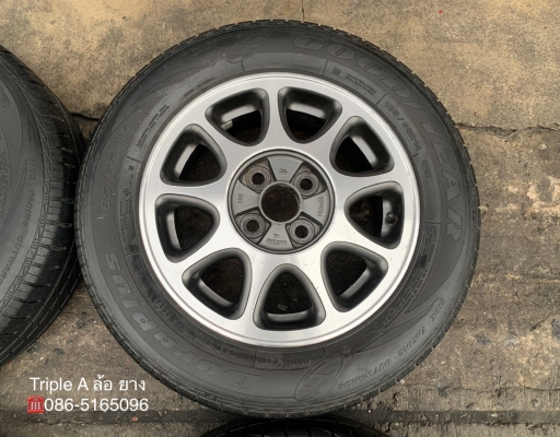 ล้อแม็ก 4รู100 Toyota (Made in Germany) ขอบ 14 สีเทาหน้าเงา แถมยาง 185-65-14 ปี 13 ล้อแม็ก 4รู100 Toyota (Made in Germany) ขอบ 14 สีเทาหน้าเงา แถมยาง 185-65-14 ปี 13