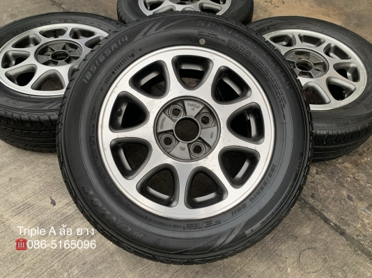 ล้อแม็ก 4รู100 Toyota (Made in Germany) ขอบ 14 สีเทาหน้าเงา แถมยาง 185-65-14 ปี 13 ล้อแม็ก 4รู100 Toyota (Made in Germany) ขอบ 14 สีเทาหน้าเงา แถมยาง 185-65-14 ปี 13