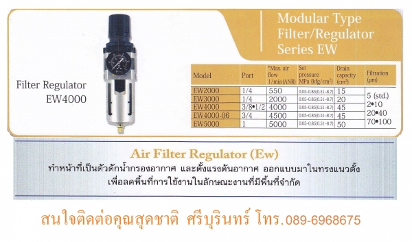 ตัวปรับตั้งแรงดัน Filter Regulator