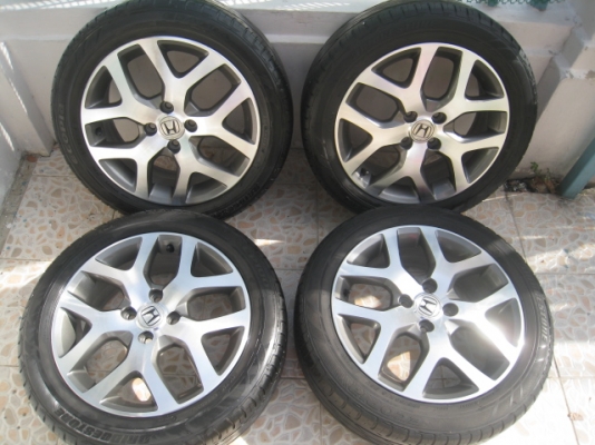 ขายล้อแม็ก Honda city 16"x6" et53 4รู100 +ยางปี 10 (081-3747940)