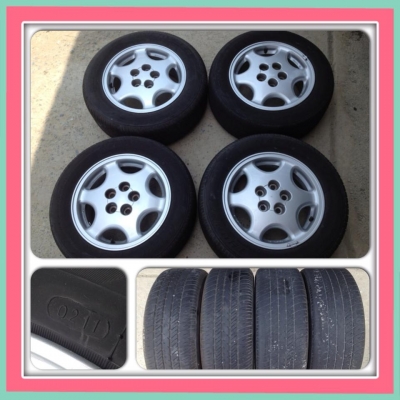 ขายแม็กเดิมขอบ14 Toyota ท้ายโด่ง 5รู100 + ยางปี10 ราคา 2,700 บาทถูก