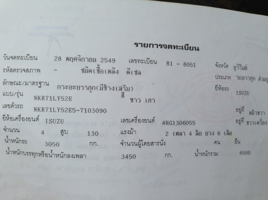ISUZU NKR 130 TURBO 4HG1 ปี 49 เครื่องแห้งแรงดี ใช้งาน มาลัยเพาเวอร์ แอร์เย็น กระบะคอกเหล็กยาว 4.30 เมตร คัชซีสวยทั้งเส้น ทะเบียนภาษีครบพร้อมโอนครับ สนใจติดต่อ 081-9972972 ISUZU NKR 130 TURBO 4HG1 ปี 49 เครื่องแห้งแรงดี ใช้งาน มาลัยเพาเวอร์ แอร์เย็น กระบะคอกเหล็กยาว 4.30 เมตร คัชซีสวยทั้งเส้น ทะเบียนภาษีครบพร้อมโอนครับ สนใจติดต่อ 081-9972972