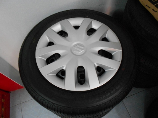 ขายล้อกระทะพร้อมยาง บริดสโตน 175/65/15 ป้ายแดงปี 13/ถอด,ถ่วง,ใส่ฟรีค่ะ