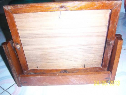 ขายกระจกส่องหน้า ตั้งโต๊ะ  ไม้สัก