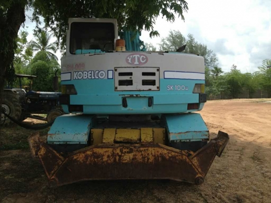 แบคโฮล้อยางKOBELCO SK100W 2เพลา มีลายหัวเจาะ(เก่านอก)