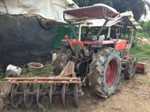 kubota4508 หาง6 โรตาริ่ ใบดัน หลังคาแดง