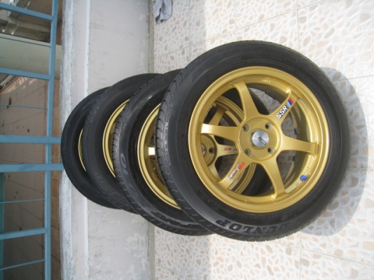 ขายล้อแม็กของใหม่ ssr type c rs 15"x6.5" 4รู100 et38 +ยางปี 12 (081-3747940)