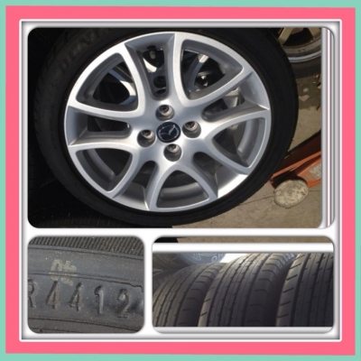 ขายแม็กเดิมขอบ16 ตัว Top Mazda 2 4/100 + ยางปลายปี12 ราคา 12,500 บ.