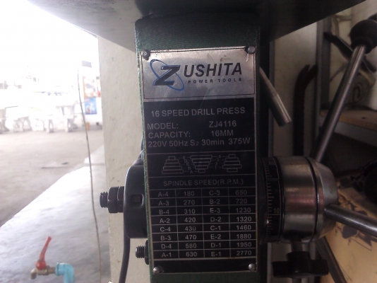 สว่านแท่นZUSHITA ตัวใหญ่สูง 100 cm.จับดอกส่วานได้ถึง 13 มม.มีปากกาจับยึดชิ้นงานแถมให้