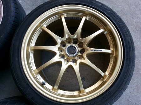 ขาบ CE28 18x5-114 หน้า 8+35 หลัง 9 +40ฝาครบ หร้อมยาง บริทโตน s001 235/40 265/35 ปี2010 สวยๆ ล้อสีเดิมไม่เคยใช้งานในไทย ราคา 55000
