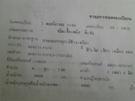 ***ขายแล้วครับขอบคุณ Truck2hand ขาย ขาย 6ล้อ ISUZU 130 โบ NPR71LY52A3 ห้างแท้ ปี46 ยูโร เครื่องเดิม4HG1 130โบ แห้งดีไม่เยิ้มแรง ช่วงล่างแน่น คัสซีสวย เดิมๆ ไม่ผุไม่บวม กระบะเหล็กทั้งลูก 4.30.คอกไม้สวยแข็งแรง ยางสวย10เส้น หัวดีภายในดีไม่ผุ พ.พาวเวอร์ แอร์