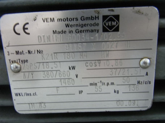 ขายมอเตอร์ VEM 25 HP. 1400 RPM. made in Germany สภาพสวย พร้อมใช้งาน ขายมอเตอร์ VEM 25 HP. 1400 RPM. made in Germany สภาพสวย พร้อมใช้งาน
