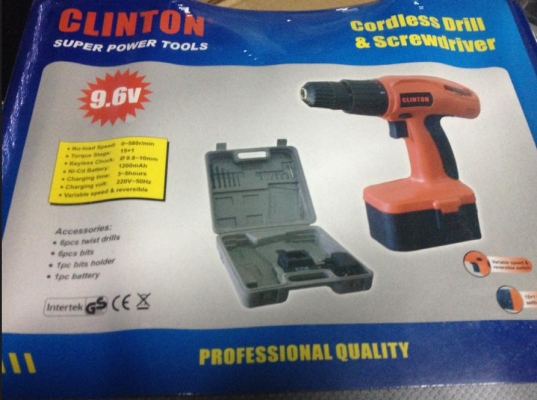 สว่านแบตเตอรี่ 9.6v CLINTON