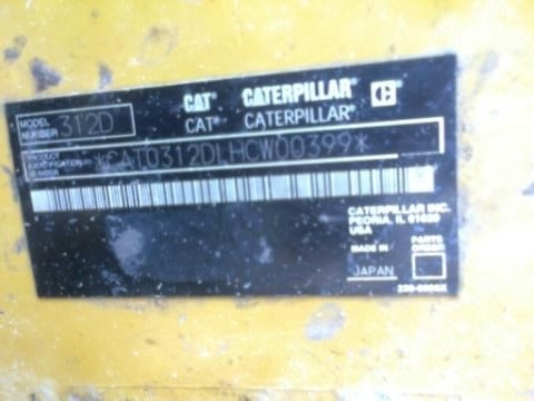 รถแบคโฮ CAT  312D   รถทำงาน 4300 ซม.  สนใจติดต่อ  081 - 6079515