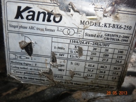 เครื่องเชื่อมไฟฟ้า 250am. KANTO KT-BX6-250 เครื่องเชื่อมไฟฟ้า 250am. KANTO KT-BX6-250