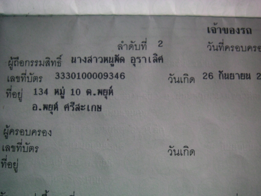 เล่มทะเบียนหลุดจำนำฮ้อนด้าคลิก (((ไม่มีชุดโอน)))