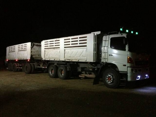 ขายรถสิบล้อลากพ่วงHINO  500  เครื่อง 344ดั้มแม่+ดั้มลูก 3คาน ของสามมิตรรถสวยพร้อมใช้