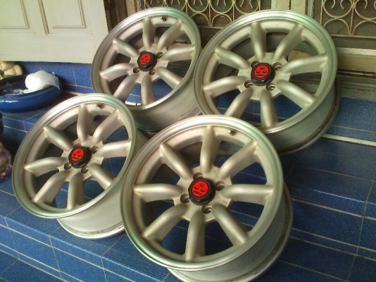 ล้อกล้วยWATANABE--4รู100--F8--หน้า7--หลัง7.5--OFF.20 ฝาล้อแท้+จุ๊บแท้