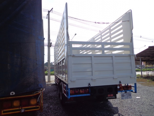 HINO MEGA FL1J 10 ล้อ 1 เพลา รถห้าง 220 แรงม้า JO8C TURBO INTERCOOLER EURO2 กระบะเหล็กคอกสูง ยาว 7.5