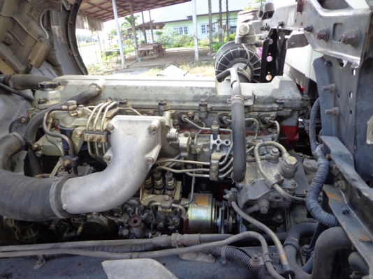 HINO MEGA FL1J 10 ล้อ 1 เพลา รถห้าง 220 แรงม้า JO8C TURBO INTERCOOLER EURO2 กระบะเหล็กคอกสูง ยาว 7.5