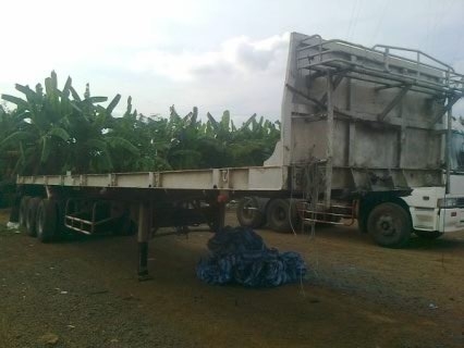 ขายดาวน์ หางพื้นเรียบสามมิตรลูกสามเพลา ยาว12.50เมตร สภาพพร้อมใช้งาน