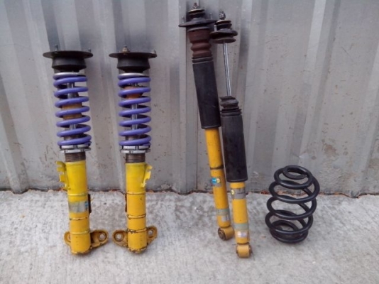 ขาย ล้อ e36 e46 หน้าเล็กหลังใหญ่ สวยมาก โช็ค บิลหน้าปรับเกลียว หลังโช็คกับสปิงไอบัค 6สูป