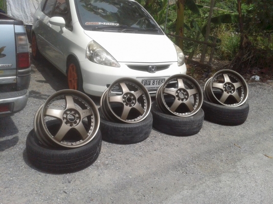 RS5(ยกชุด6,500 บ.)ขอบ17"ใส่4รู100,114.กว้าง7" ET42งานLENSO(ทำสีใหม่ ดัด คด ดุ้ง ให้เรียบร้อยครับ)