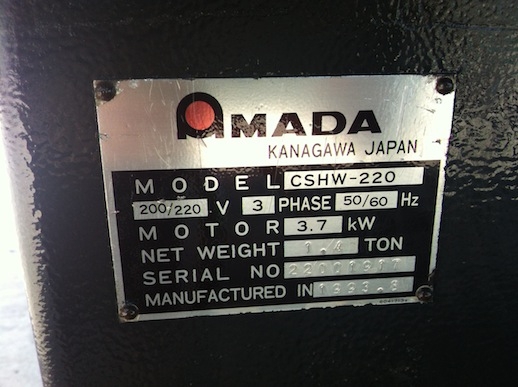 ขายเครื่องตัดมุม Amada CSHW-220