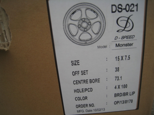 ขายล้อแม็กใหม่ W Work S1r 15"x หน้า 7.5 et38 หลัง 8.5 et25 4รู 100  (081-3747940)