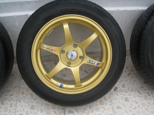 ขายล้อแม็กของใหม่ ssr type c rs 15"x6.5" 4รู100 et38 +ยางปี 12 (081-3747940)