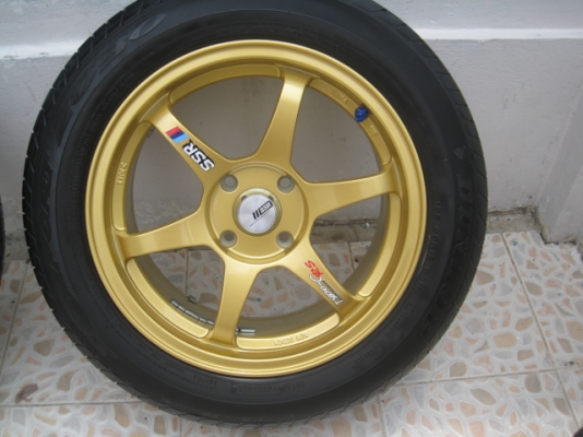 ขายล้อแม็กของใหม่ ssr type c rs 15"x6.5" 4รู100 et38 +ยางปี 12 (081-3747940)