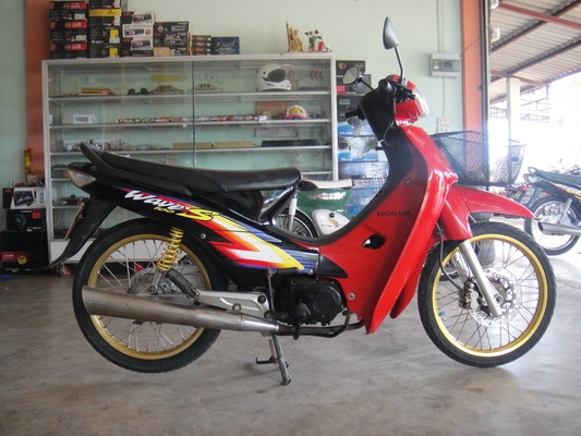 ขายฮอนด้า เวฟ 100 S สีแดง-ดำ ทะเบียนพร้อมชุดโอน