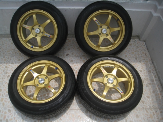 ขายล้อแม็กของใหม่ ssr type c rs 15"x6.5" 4รู100 et38 +ยางปี 12 (081-3747940)