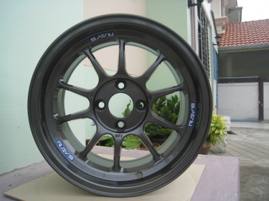 ขายล้อแม็กใหม่ Rays RF1 (K-Speed) 15"x 8" et25 4รู100 แถมจุ๊บRays และน๊อตRays ฟรี